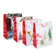 Family Karácsonyi ajándéktasak - papír - 265 x 127 x 330 mm - 4 féle / csomag - 12 db / csomag ajándéktasak