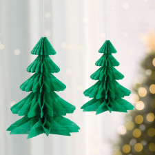 Family Karácsonyi dekoráció - 3D, papír - fenyőfa lampion karácsonyfadísz