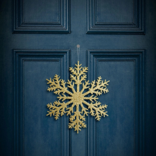 Family Karácsonyi dekoráció - jégkristály - glitteres arany - akasztható - 31 cm, 59704A dekoráció