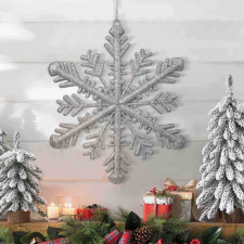 Family Karácsonyi dísz - ezüst jégkristály - 29 x 29 x 1 cm karácsonyfadísz