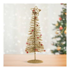 Family Karácsonyi, glitteres, fém karácsonyfa - 28 cm - arany karácsonyi dekoráció