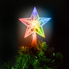 Family Karácsonyi LED-es csillag csúcsdísz - 10 LED - 15 cm - RGB - 2 x AA karácsonyi dekoráció