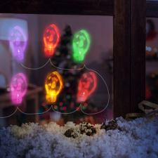 Family Karácsonyi LED-es fényfüzér - gél ablakmatrica - 6 LED - 2 x AA (58568C) karácsonyfa izzósor