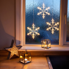 Family LED dekoráció - hópehely - 16 x 19 cm - melegfehér - 3 x AA karácsonyi dekoráció