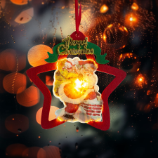 Family LED-es ablakdekor - melegfehér LED - csillag, mikulás - tapadókorongos karácsonyi ablakdekoráció