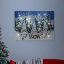 Family LED es fali hangulatkép, Let it snow, 2 x AA, 40 x 30 cm 58479 karácsonyi dekoráció