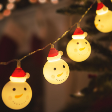 Family LED fényfüzér - hóember - 10 LED - 1,1 méter - melegfehér - 3 x AA (58222A) karácsonyfa izzósor