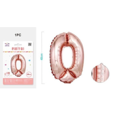  Family lufi számos "0" rózsa arany 40cm party kellék
