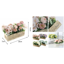  Family művirág dobozos rózsa 15x20x7cm 6f. kerti tárolás
