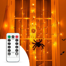 Family Pókháló fényfüggöny pókkal - melegfehér 60 db LED - USB-s (58150) dekoráció