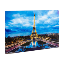 Family Pound 58018F LED-es fali hangulatkép, "Eiffel torony", 38x48 cm grafika, keretezett kép