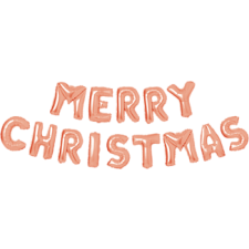 Family Pound FAMILY CHRISTMAS 58081C 3D Karácsonyi "Merry Christmas" lufi - rozéarany party kellék