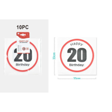  Family szalvéta "20" 33x33cm 10db-os party kellék