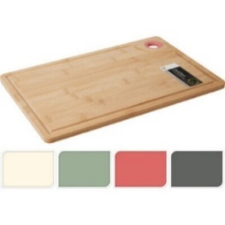 Familyvágódeszka bambusz 36X12X1CM 4F.szilikon karikával konyhai eszköz