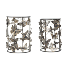  FARFALLE 2 darabos bronz és fekete vas dohányzóasztal bútor