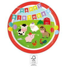  Farm Party papírtányér 8 db-os 23 cm FSC party kellék