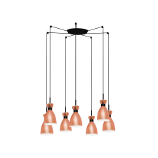 Faro Retro réz-fekete függesztett lámpa (FAR-20046-7L) E14 7 izzós IP20 világítás