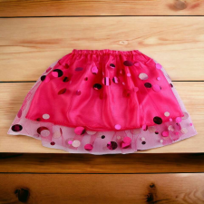 Farsangi szoknya rózsaszín flitterrel, derék 44-74 cm, 30 cm jelmez