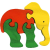 Fauna fa puzzle Elefánt