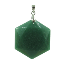 Fazettált hexagon aventurin medál medál