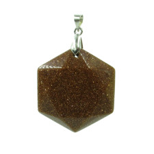 Fazettált hexagon napkő medál medál