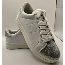  FD113 White Silver Platform Sneaker