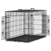 Feandrea 2 ajtós összecsukható ketrec 122 x 81 x 76 cm, XXL szállítóketrec, fekete| FEANDREA