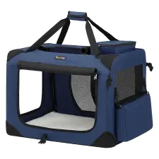 Feandrea Összecsukható kutyahordozó 70 x 52 x 52 cm,L-es szállítótáska, sötétkék | FEANDREA szállítóbox, fekhely kutyáknak
