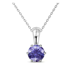 Február -Birth Stone Swarovski kristályos nyaklánc - Amethyst - lila nyaklánc