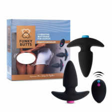  FEELZTOYS Funkybutts - akkus, rádiós anál vibrátor szett - (fekete) - anál