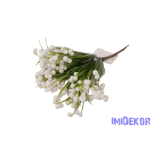  Fehér bogyós műzöld pick 19cm dekorációs kellék