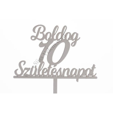  Fehér Boldog Születésnapot feliratos számos sziluett tortadísz sütés és főzés