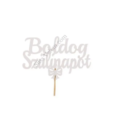  Fehér Boldog szülinapot felirat tortadísz sziluett sütés és főzés