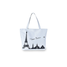  Fehér Eiffel Torony Mintás Közepes Méretű Válltáska