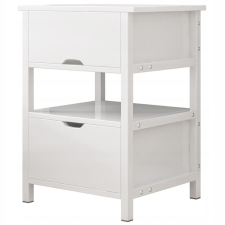Fehér éjjeliszekrény, fehérFehér éjjeliszekrény 2 fiókkal modern loft asztal hálószobába 45 cm bútor
