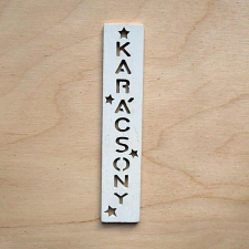  Fehér fa biléta »KARÁCSONY« felirattal, mérete: 2x10 cm dekorációs kellék