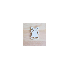  Fehér fa masnis harang, mérete: 3,5x5 cm dekorációs kellék