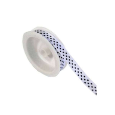 Fehér fekete pöttyös szaténszalag - 10 mm x 2 méter szalag, masni