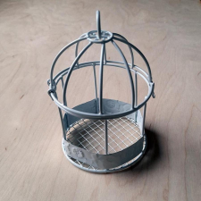  Fehér fém kalitka, mérete: 50x80 mm dekorációs kellék