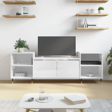 fehér magasfényű szerelt fa TV-szekrény 160x35x55 cm bútor