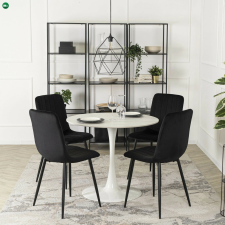  Fehér Márványhatású Kerek Étkezőasztal. SANDER 90 cm bútor