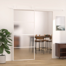 fehér matt ESG üveg és alumínium tolóajtó 90x205 cm építőanyag