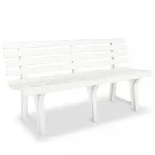  fehér műanyag kerti pad 145,5 cm kerti bútor
