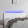  fehér műbőr LED-es fejtámla 144 x 5 x 78/88 cm