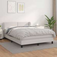 Fehér műbőr rugós ágy matraccal 140x190 cm ágy és ágykellék