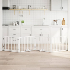  fehér nyárfa 4 paneles összecsukható kutyakapu ajtóval 320 cm kutyafelszerelés