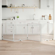  fehér nyárfa 4 paneles összecsukható kutyakapu ajtóval 320 cm kutyafelszerelés