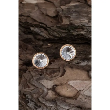  Fehér Swarovski Kövekkel Díszített Apró Aranyozott Réz Fülbevaló fülbevaló