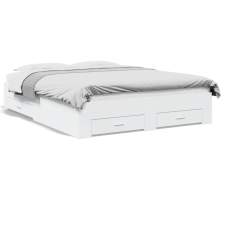  fehér szerelt fa ágykeret fiókokkal 150 x 200 cm ágy és ágykellék
