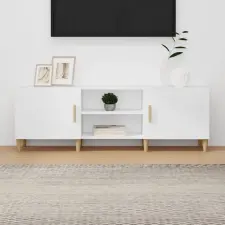  Fehér szerelt fa TV-szekrény 150 x 30 x 50 cm bútor